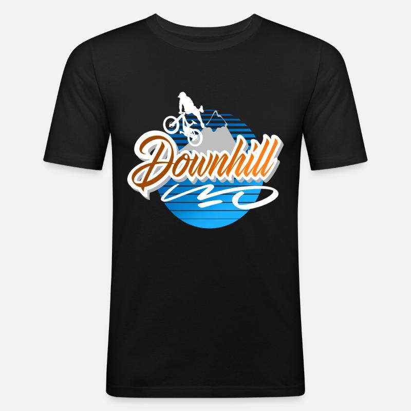 Downhill - Männer Slim Fit T-Shirt - Schwarz