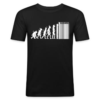 Einzigartiger Evolutionsentwurf für Verbraucher - Männer Slim Fit T-Shirt - Schwarz - Vorne - Nik (191cm)