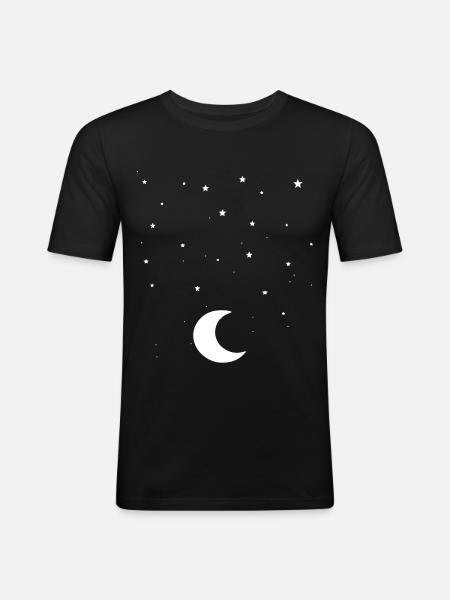 lune et étoiles - T-shirt près du corps Homme - noir