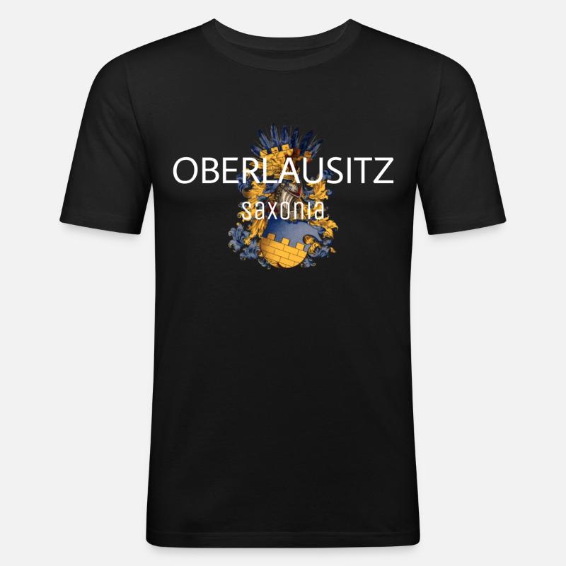 Oberlausitz - T-shirt près du corps Homme - noir