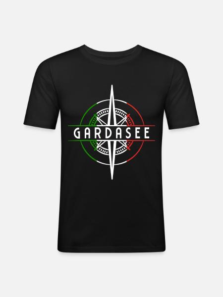 Lake garda - Men's Slim Fit T-Shirt - black