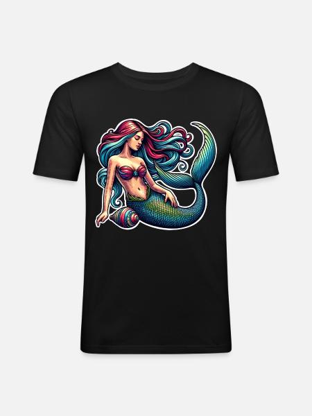 Mermaid - Men's Slim Fit T-Shirt - black