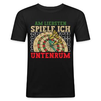 Dart Dartspielen Dartscheibe - Männer Slim Fit T-Shirt - Schwarz - Vorne - Nik (191cm)