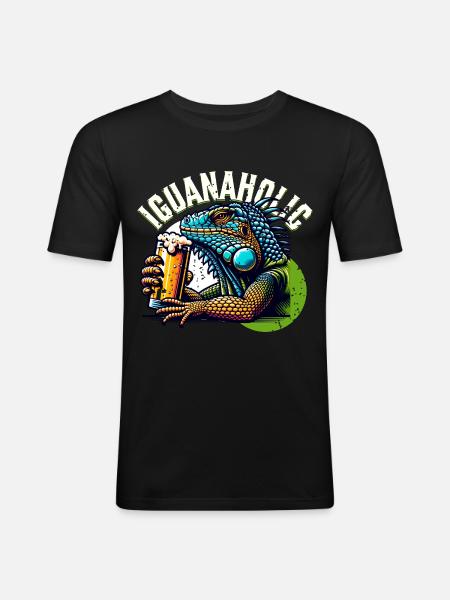 Bière Iguana - T-shirt près du corps Homme - noir