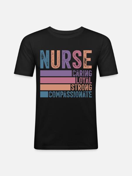 Infirmier - T-shirt près du corps Homme - noir