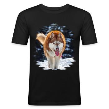 Husky - Men's Slim Fit T-Shirt - black - Front - Nik (191cm)