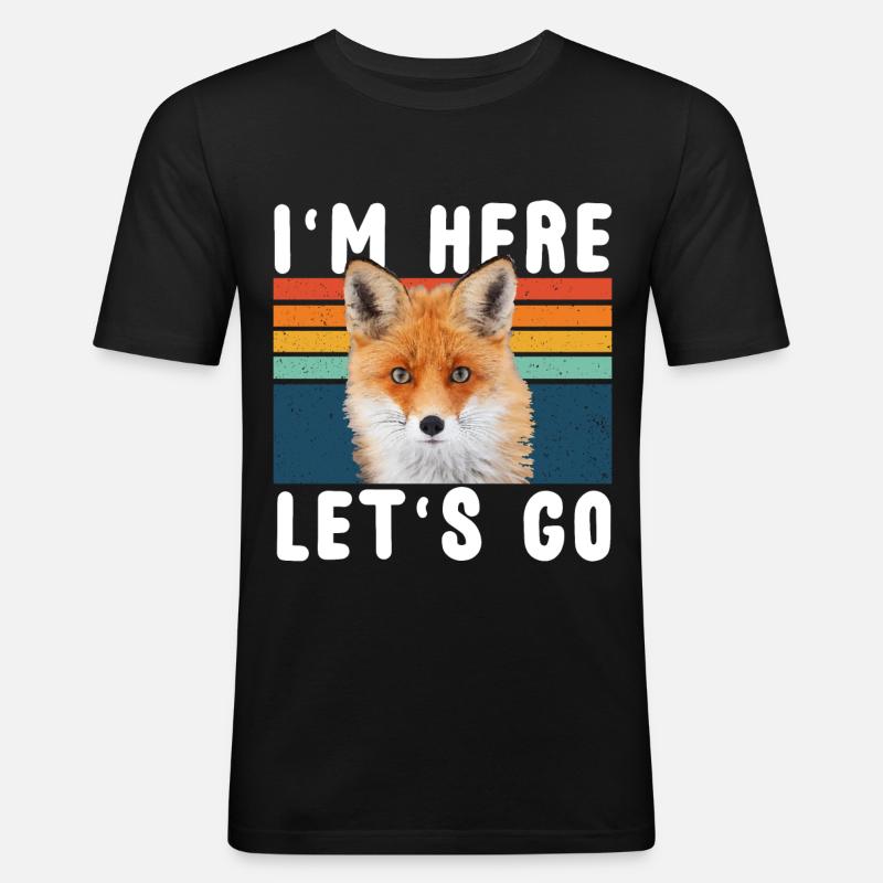 Fuchs - Männer Slim Fit T-Shirt - Schwarz