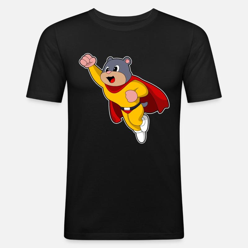 Maulwurf als Held - Männer Slim Fit T-Shirt - Schwarz