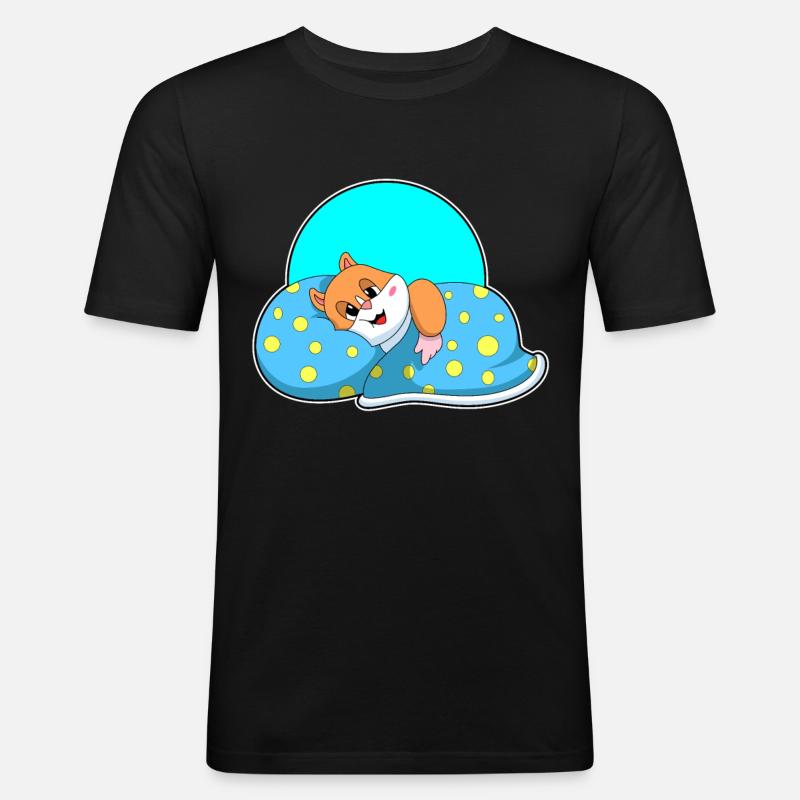 Hamsters sleeping with blankets - Men's Slim Fit T-Shirt - black