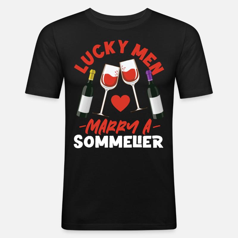 Sommelier Wine Drinking Tasting - Männer Slim Fit T-Shirt - Schwarz