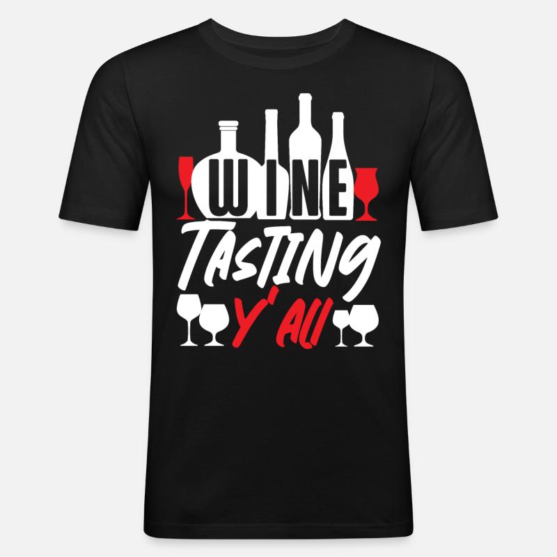Sommelier Wine Drinking Tasting - Männer Slim Fit T-Shirt - Schwarz