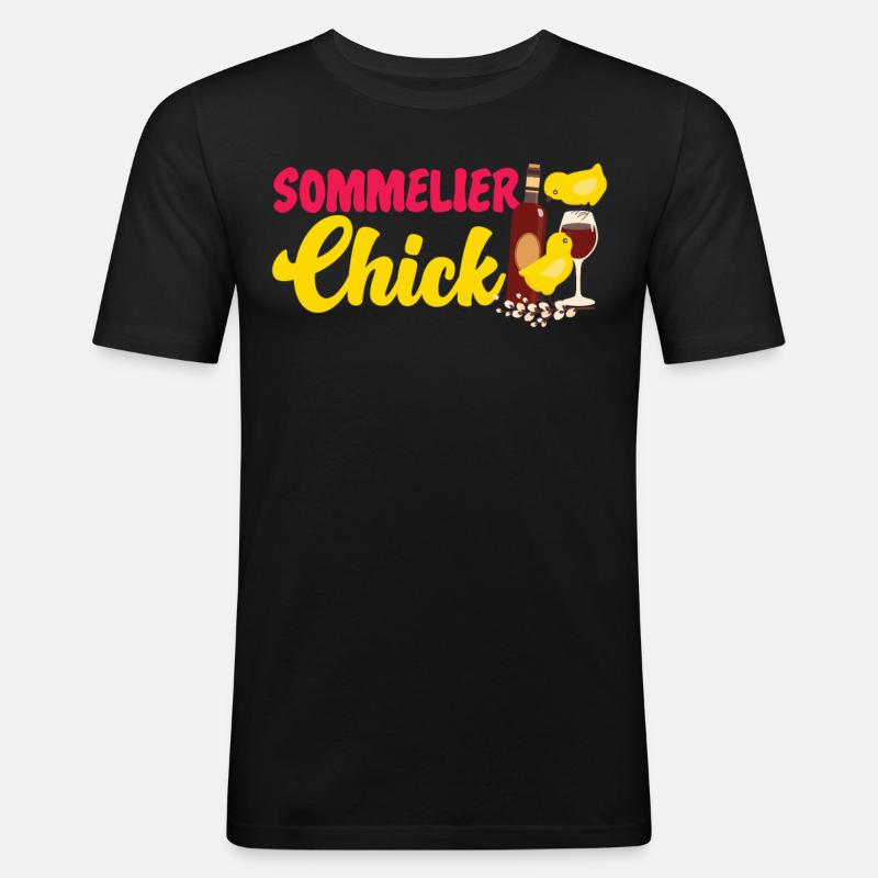 Sommelier Wine Drinking Tasting - Männer Slim Fit T-Shirt - Schwarz