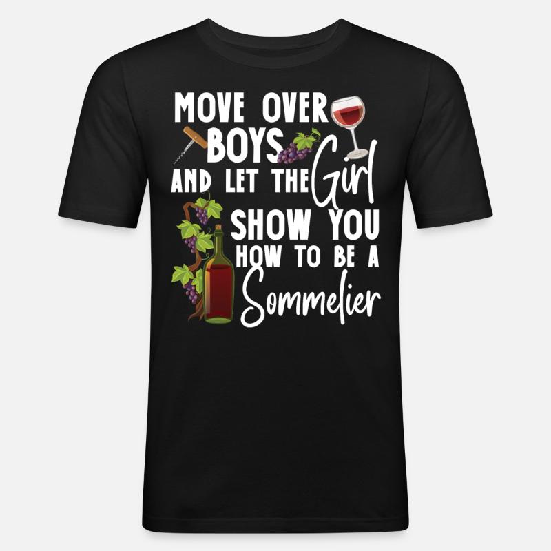 Sommelier Wine Drinking Tasting - Men's Slim Fit T-Shirt - black