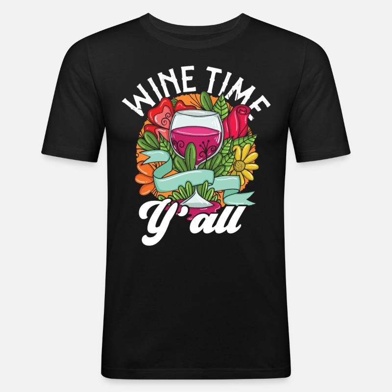 Sommelier Wine Drinking Tasting - Männer Slim Fit T-Shirt - Schwarz