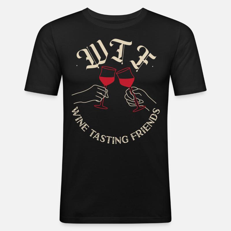 Sommelier Wine Drinking Tasting - Männer Slim Fit T-Shirt - Schwarz