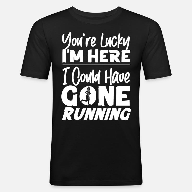 Running Runner Half Marathon - Männer Slim Fit T-Shirt - Schwarz