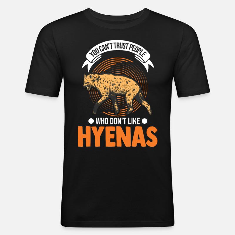 Hyäne Geschenk Erdwolf Hyena - Männer Slim Fit T-Shirt - Schwarz