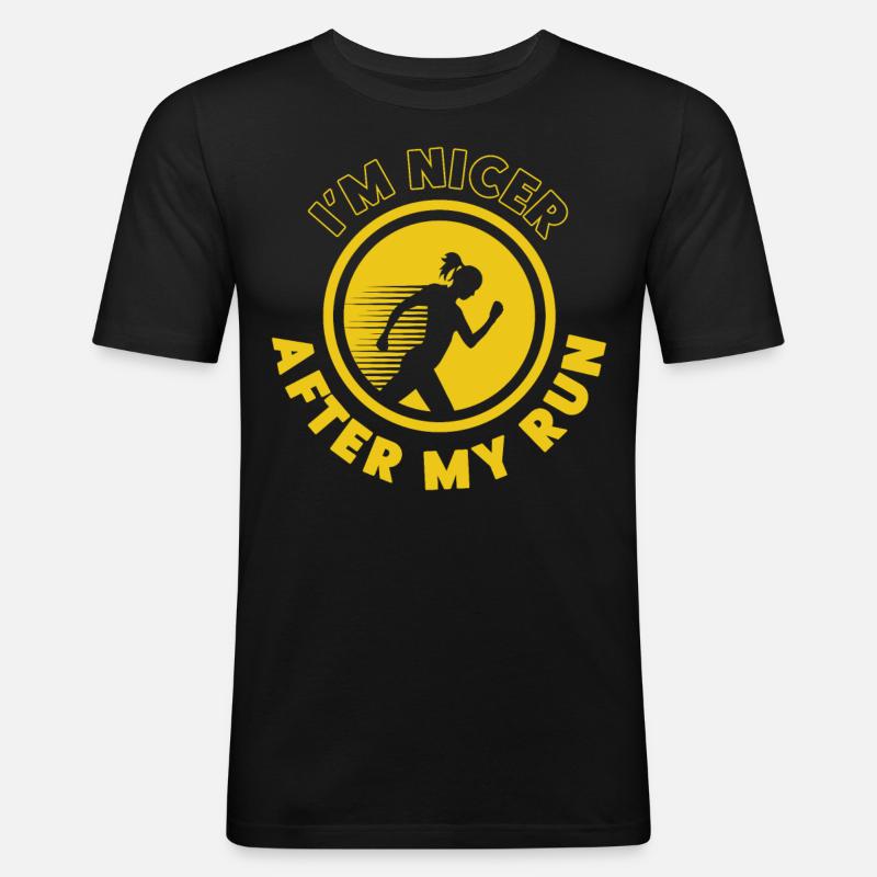 Running Runner Half Marathon - Männer Slim Fit T-Shirt - Schwarz