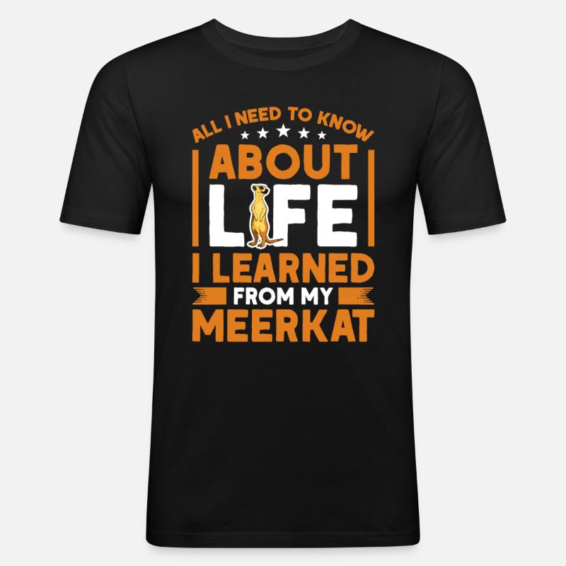 Erdmännchen Meerkat - Männer Slim Fit T-Shirt - Schwarz