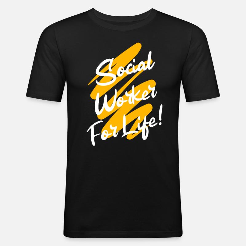 Soziale Arbeit - Männer Slim Fit T-Shirt - Schwarz