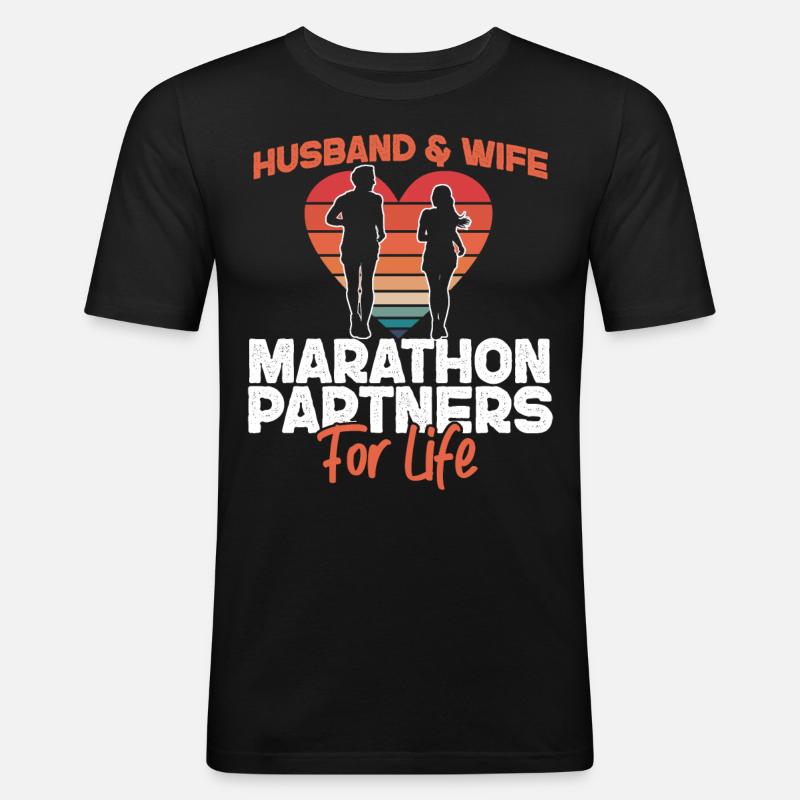 Running Runner Half Marathon - Männer Slim Fit T-Shirt - Schwarz