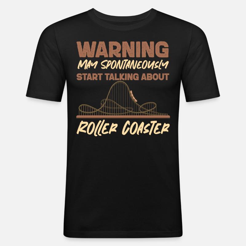Roller Coaster Warning May - Männer Slim Fit T-Shirt - Schwarz