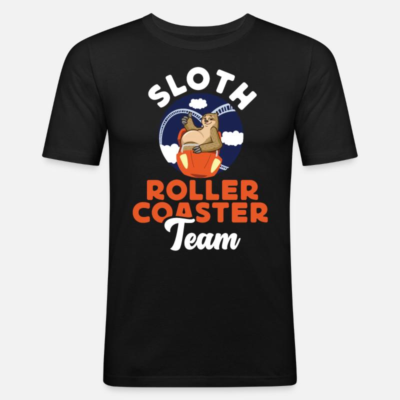 Roller Coaster Sloth Sloth Roller - T-shirt près du corps Homme - noir