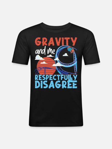 Roller Coaster Gravity And Me - Männer Slim Fit T-Shirt - Schwarz