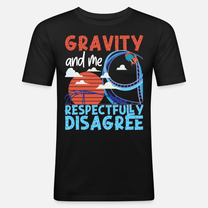 Roller Coaster Gravity And Me - Men's Slim Fit T-Shirt - black
