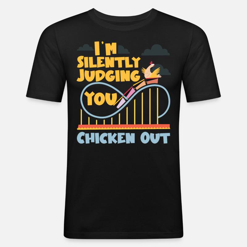 Roller Coaster I'm Silently - Männer Slim Fit T-Shirt - Schwarz