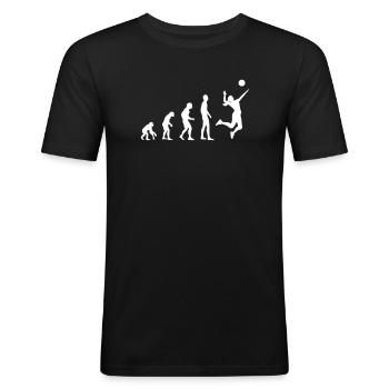 Volleyball Evolution - Männer Slim Fit T-Shirt - Schwarz - Vorne - Nik (191cm)