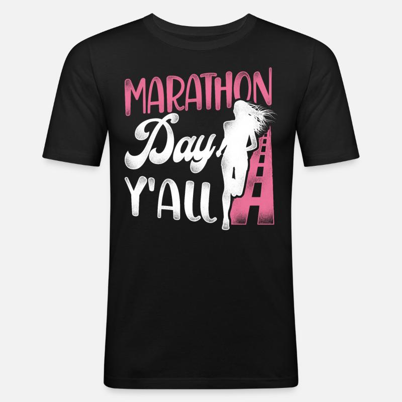 Running Runner Half Marathon - Männer Slim Fit T-Shirt - Schwarz