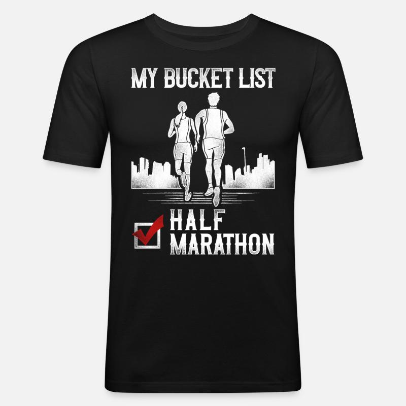 Running Runner Half Marathon - Männer Slim Fit T-Shirt - Schwarz