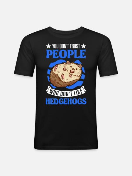 Igel Geschenk Stacheligel - Männer Slim Fit T-Shirt - Schwarz