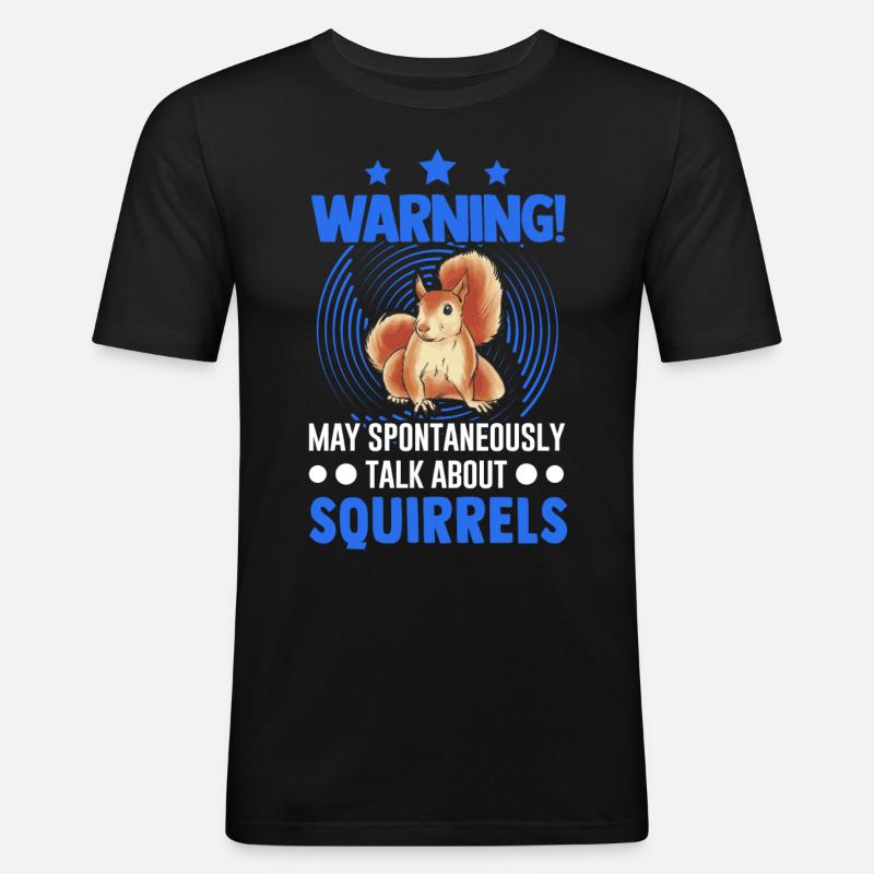 Warnung Eichhörnchen Grauhörnchen - Männer Slim Fit T-Shirt - Schwarz