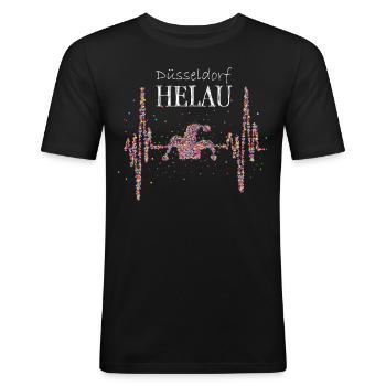 Düsseldorf Helau Karneval Fasching Düsseldorfer - Männer Slim Fit T-Shirt - Schwarz - Vorne - Nik (191cm)