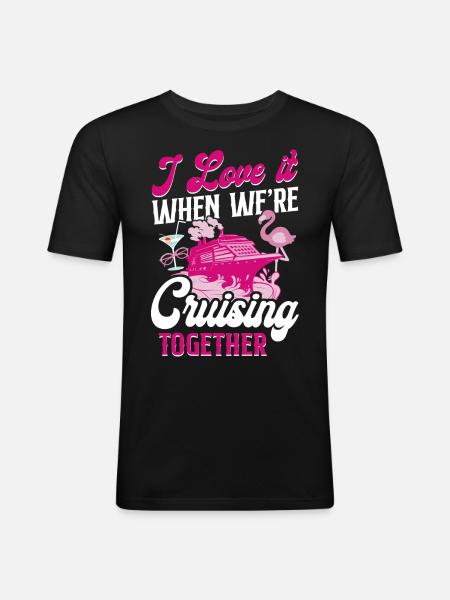 Bateau de croisière Vacances Amis - T-shirt près du corps Homme - noir