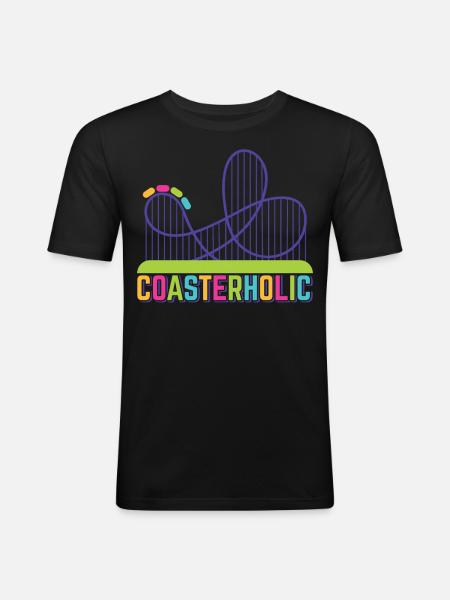 Achterbahn Freizeitpark Kirmes Vergnügungspark - Männer Slim Fit T-Shirt - Schwarz