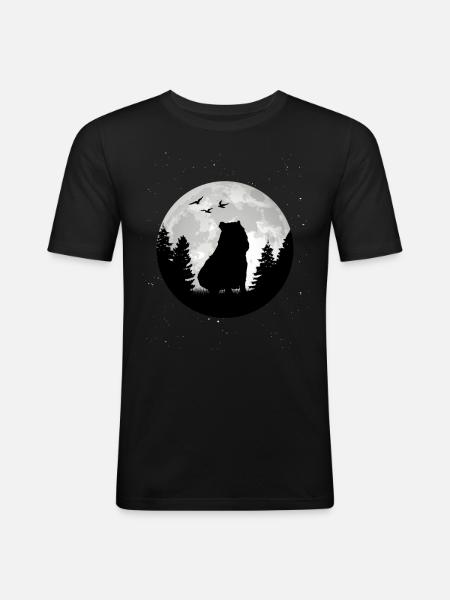 Capybara Moon Capybara - Men's Slim Fit T-Shirt - black