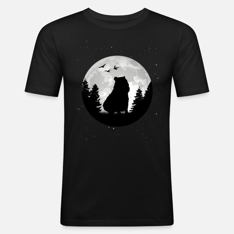 Capybara Moon Capybara - Men's Slim Fit T-Shirt - black