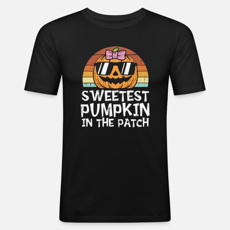 La zucca più dolce nella patch donne Halloween - Maglietta aderente da uomo - nero