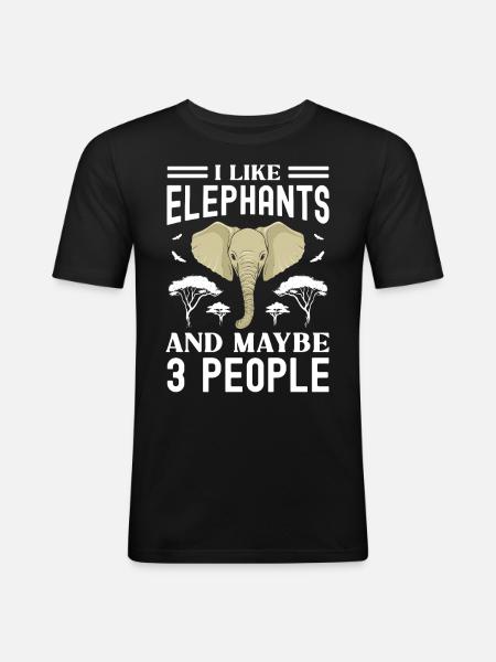 Éléphant - T-shirt près du corps Homme - noir