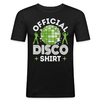 Disco des années 70 des années 80 Disco Party Outfit Discothèque - T-shirt près du corps Homme - noir - Devant - Nik (191cm)