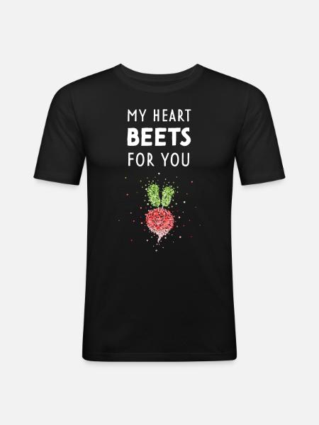 Radieschen Beet Kostümersatz Karneval Fasching - Männer Slim Fit T-Shirt - Schwarz