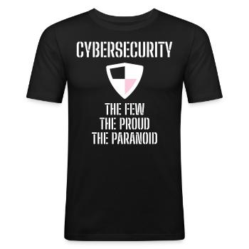 Cybersecurity - IT-Sicherheit Informatiker - Männer Slim Fit T-Shirt - Schwarz - Vorne - Nik (191cm)