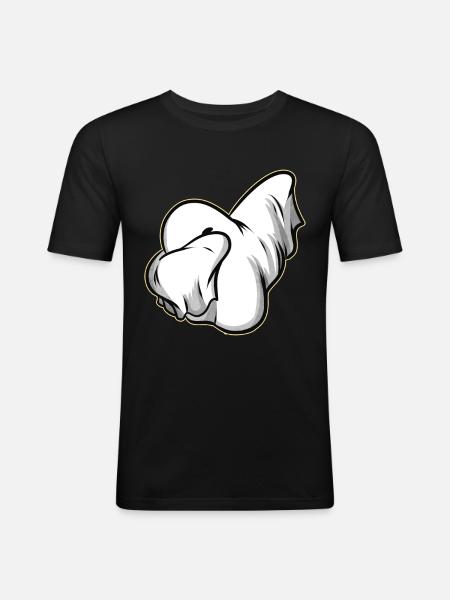 Dabbing Ghost On Halloween - Männer Slim Fit T-Shirt - Schwarz