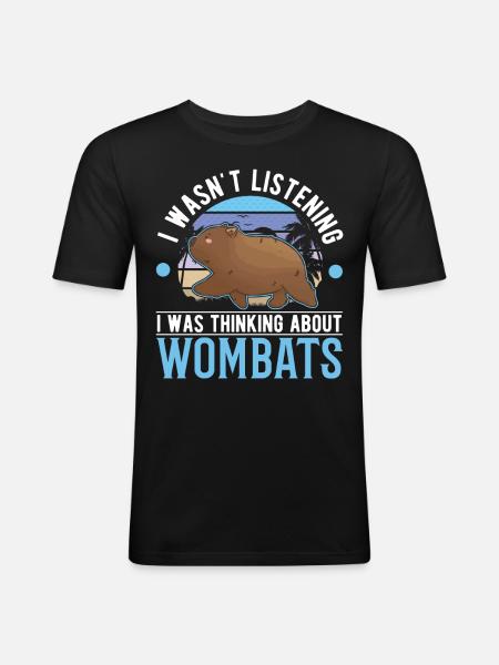 Wombat australien - T-shirt près du corps Homme - noir