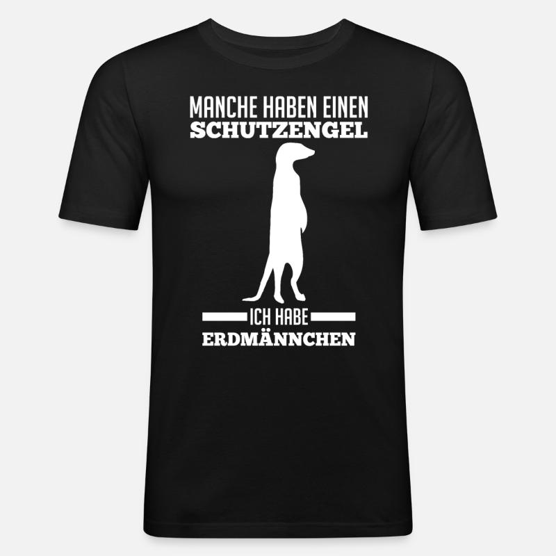 Erdmännchen - Männer Slim Fit T-Shirt - Schwarz