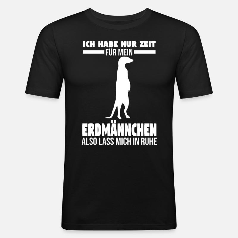Erdmännchen - Männer Slim Fit T-Shirt - Schwarz