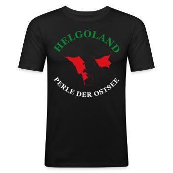 Helgoland Baltic Sea Sylt Deät Lun Lighthouse - Men's Slim Fit T-Shirt - black - Front - Nik (191cm)